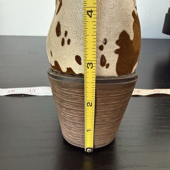 Altar’d State Sz 8.5 Cow Print Brown Western Cowboy Booties Pointed Toe Festival - Picture 15 of 15